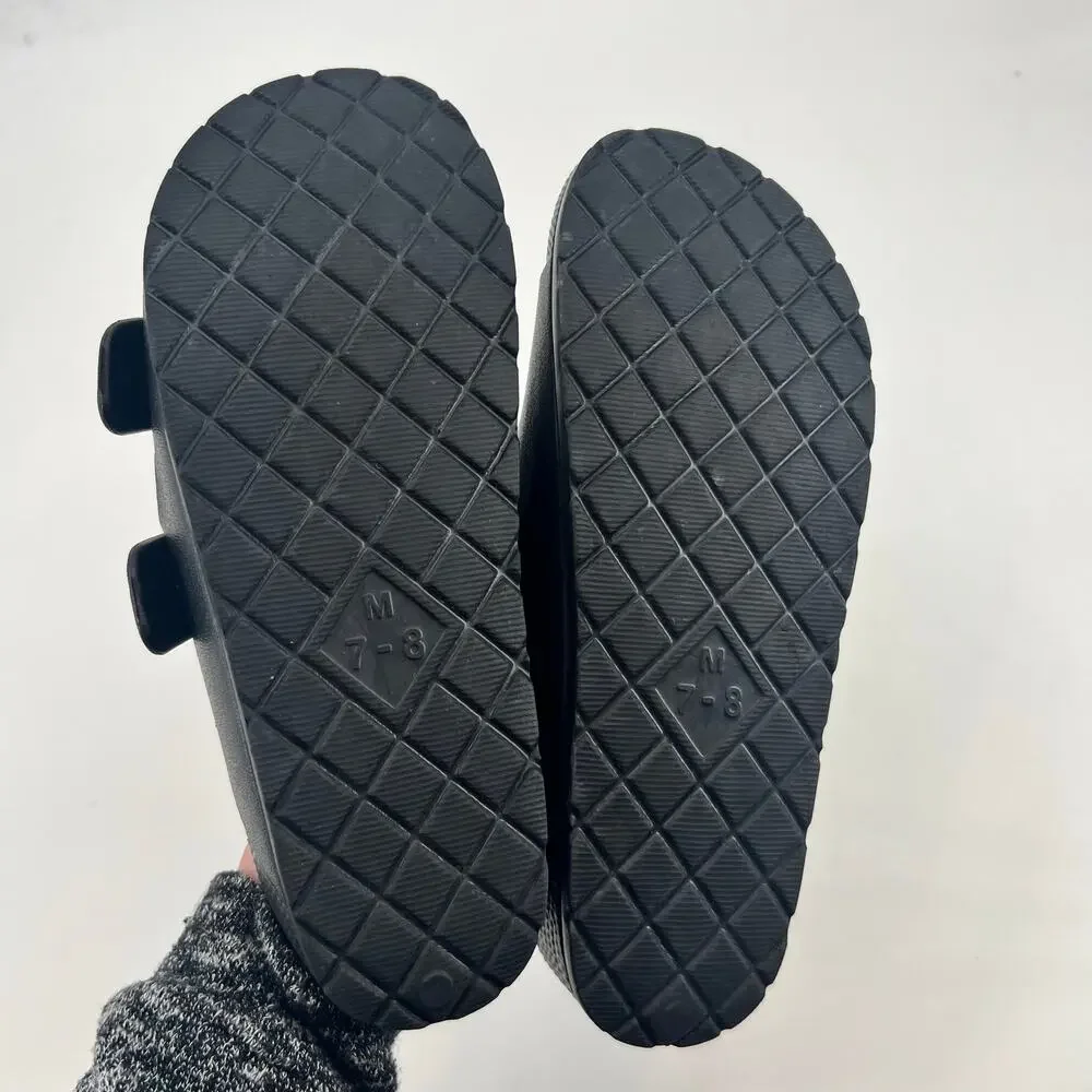 Men's black Philadelphia Eagles slide on sandals logo spell out NFL men's 7-8